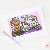 kerstkatten rechthoekige sticker (Envelop)