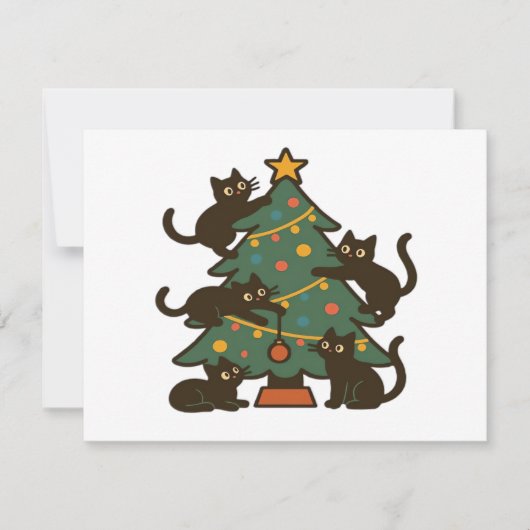 Kerstkatten Rond De Kerstboom Vakantiekeuze (Voorkant)