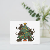 Kerstkatten Rond De Kerstboom Vakantiekeuze (Staand voorkant)