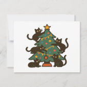 Kerstkatten Rond De Kerstboom Vakantiekeuze (Achterkant)