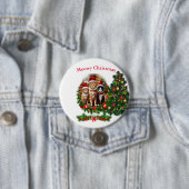 Kerstkatten Ronde Button 7,6 Cm (In situ)