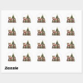 kerstkatten ronde sticker (Vel)