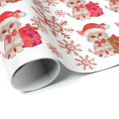 Kerstkatten rood inpakpapier (Rol Hoek)