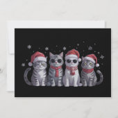 Kerstkatten Schattige Kattenliefhebber Kattenmoede Feestdagenkaart (Voorkant)