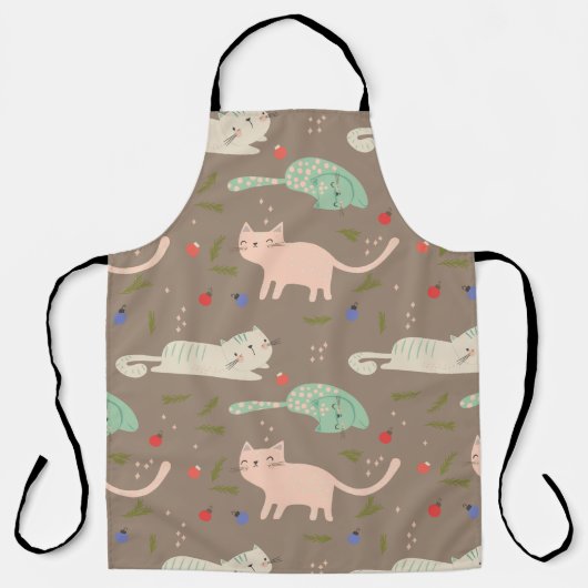 kerstkatten schort (Voorkant)