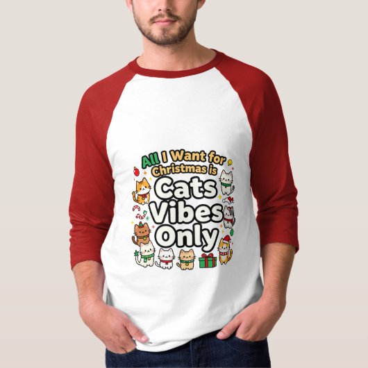 Kerstkatten Sfeer Only T-shirt (Voorkant)