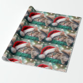 Kerstkatten slaap cadeaupapier (Uitgerold)