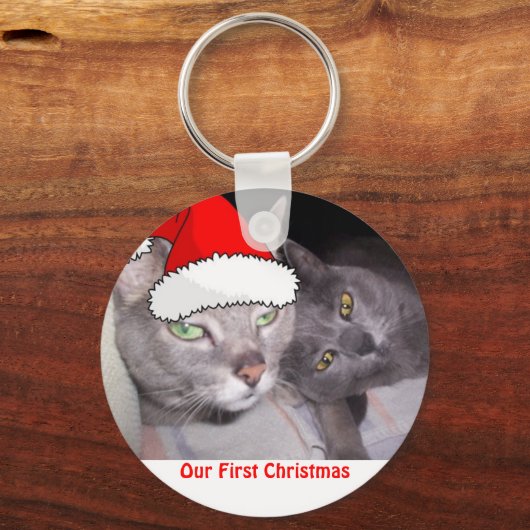 kerstkatten sleutelhanger (Voorkant)