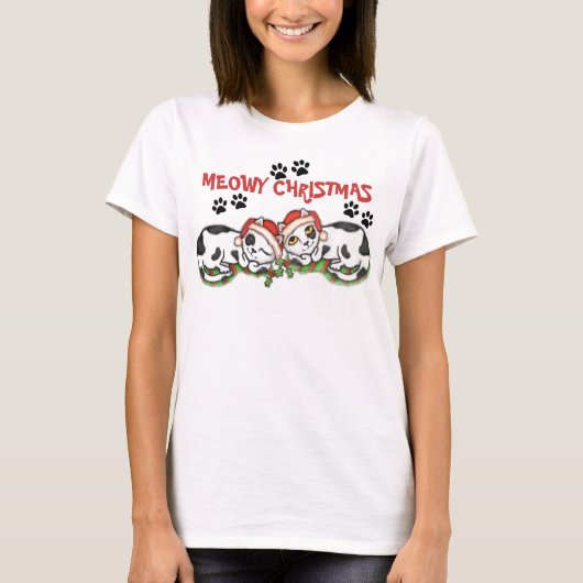 kerstkatten T-shirt (Voorkant)