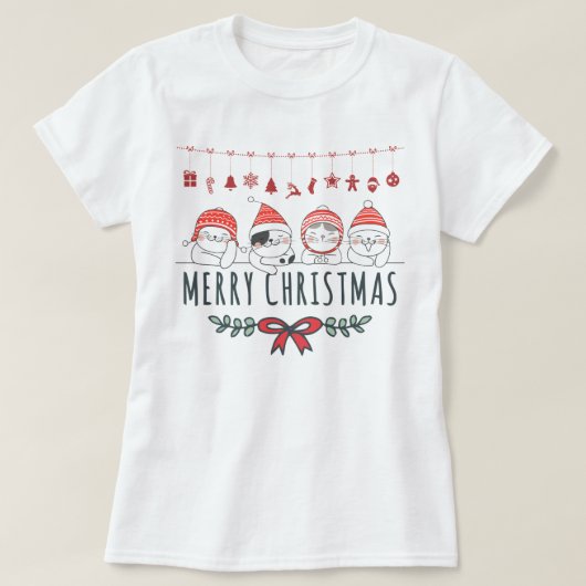 kerstkatten t-shirt (Design voorkant)