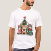 kerstkatten t-shirt (Voorkant)