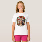 Kerstkatten T-shirt (Voorkant volledig)