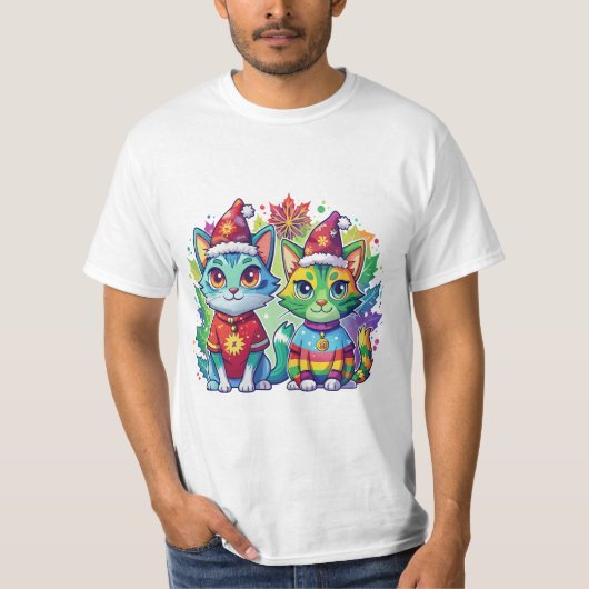 kerstkatten t-shirt (Voorkant)