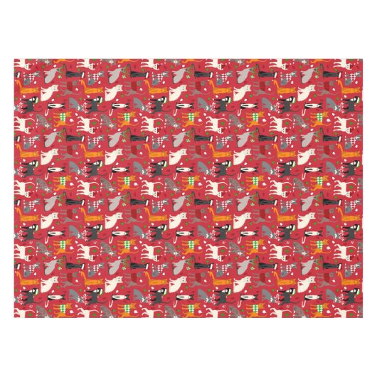 kerstkatten tafelkleed (Voorkant (Horizontaal))