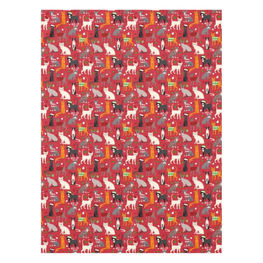 kerstkatten tafelkleed (Voorkant)