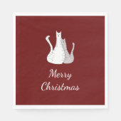 Kerstkatten tekenen Katten rood Servet (Voorkant)