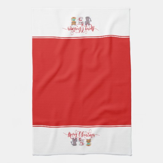 kerstkatten theedoek (Verticaal)