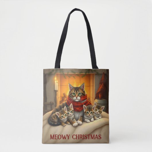 kerstkatten tote bag (Voorkant)