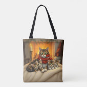 kerstkatten tote bag (Achterkant)