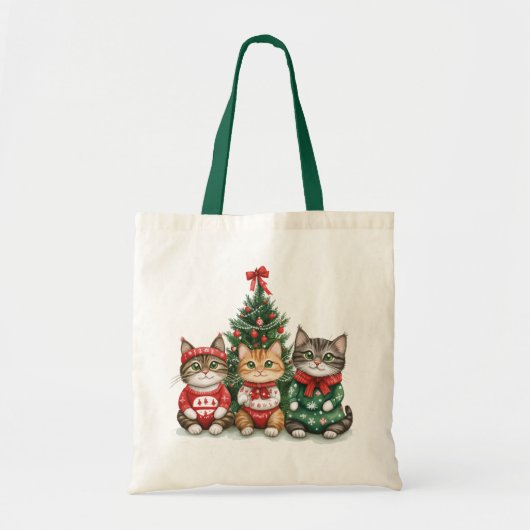 kerstkatten tote bag (Voorkant)