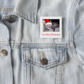 kerstkatten vierkante button 5,1 cm (In situ)