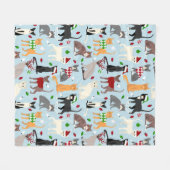 kerstkatten, vleece Blanket Fleece Deken (Voorkant (Horizontaal))