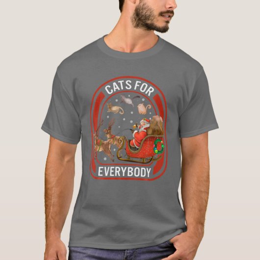 kerstkatten voor iedereen: kerstkattenkat Lo T-shirt (Voorkant)