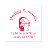 Kerstkattenadres Zelfinktende Stempel (Design)