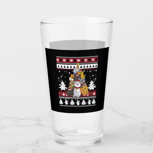 kerstkattenboom glas (Voorkant)