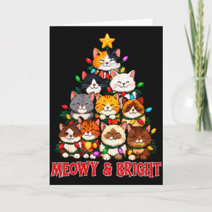 Kerstkattenboom Meowy En Helder Grappige Kattengra Kaart