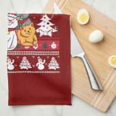 Kerstkattenboom Theedoek (Quarter Fold)