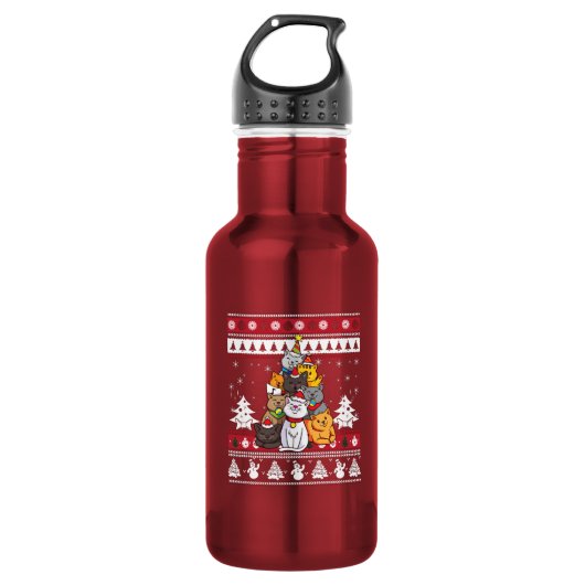 kerstkattenboom waterfles (Voorkant)