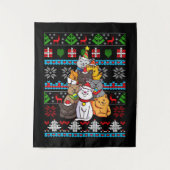 Kerstkattenboomcadeau Wandkleed (Voorkant)