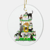 kerstkattenboomversiering keramisch ornament (Links)
