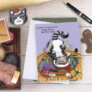 kerstkattenbrood feestdagen kaart