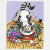 kerstkattenbrood fleece deken (Voorkant)