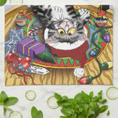 kerstkattenbrood theedoek (Gevouwen)