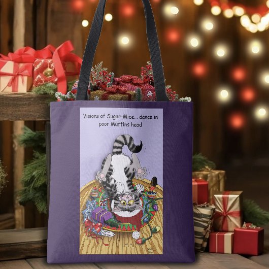 kerstkattenbrood tote bag