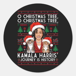 Kerstkattendames voor Kamala Santa Ornament Paj Ronde Sticker