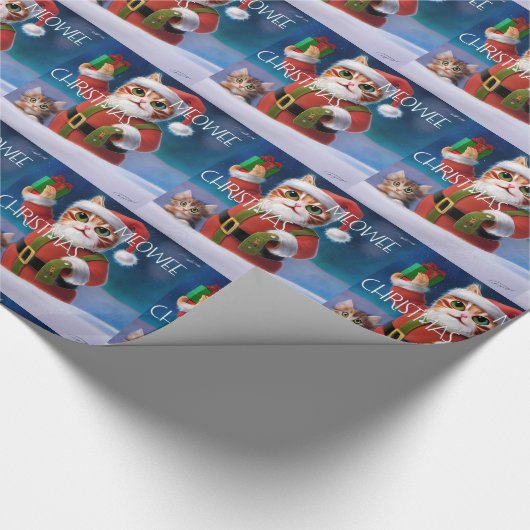 kerstkattenkappen, glanzend ompakken cadeaupapier (Hoek)