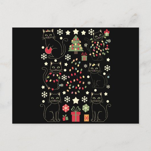 Kerstkattenliefhebber cadeau voor katteneigenaar briefkaart (Voorkant)
