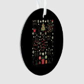 Kerstkattenliefhebber cadeau voor katteneigenaar ornament (voorkant)