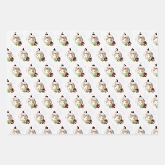 kerstkattenliefhebbers WRAPPERPAPIERSCHAPEN Inpakpapier Vel (Voorkant)
