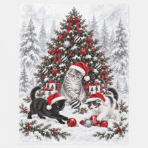 Kerstkattenmischief Aquarel 