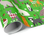 Kerstkattenpapier Cadeaupapier (Rol Hoek)