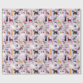 Kerstkattenpapier Cadeaupapier (Vlak)