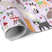 Kerstkattenpapier Cadeaupapier (Rol Hoek)