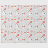 Kerstkattenpapier Cadeaupapier (Vlak)
