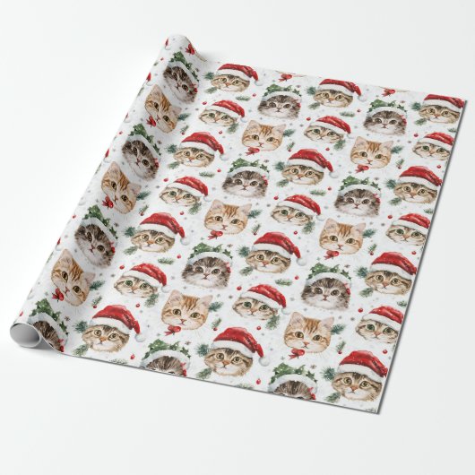 Kerstkattenpapier Cadeaupapier (Uitgerold)