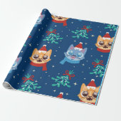 Kerstkattenpapier Cadeaupapier (Uitgerold)